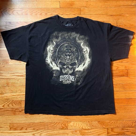 Dyse One Aztec Skull T-Shirt - Size 3X Black Pop Graphic T-Shirt Great Condition - Picture 1 of 5